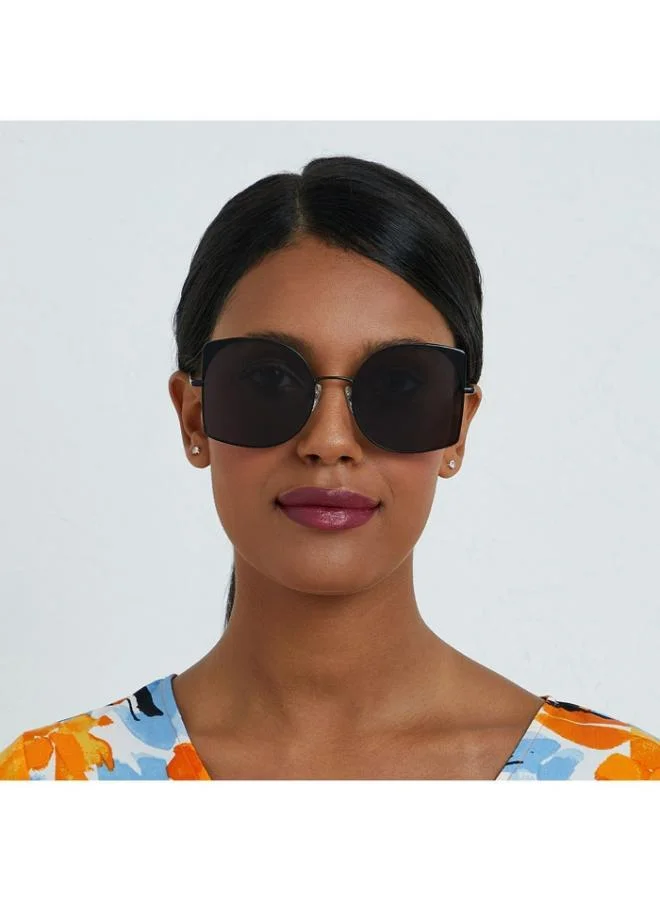 30Sundays DELAUNAY -La French Collection Women Gray Sunglasses - Frame Material: Metal + Acetate - Lens Color: Gray- Frame Color: Black - Full Rim