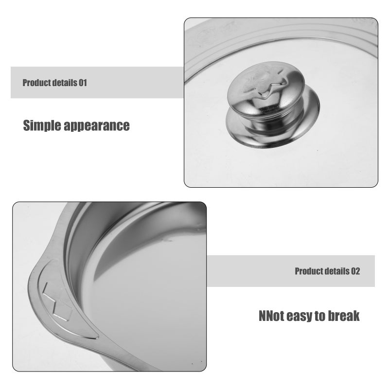 2pcs Stainless Steel Buffet Tray for Food Serving Metal Dish Canteen Catering Food Holder for Hotel Table Serving Plate with Lid - Image 2