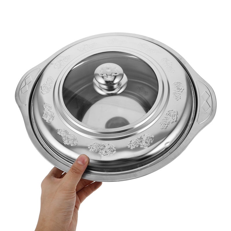 2pcs Stainless Steel Buffet Tray for Food Serving Metal Dish Canteen Catering Food Holder for Hotel Table Serving Plate with Lid - Image 3