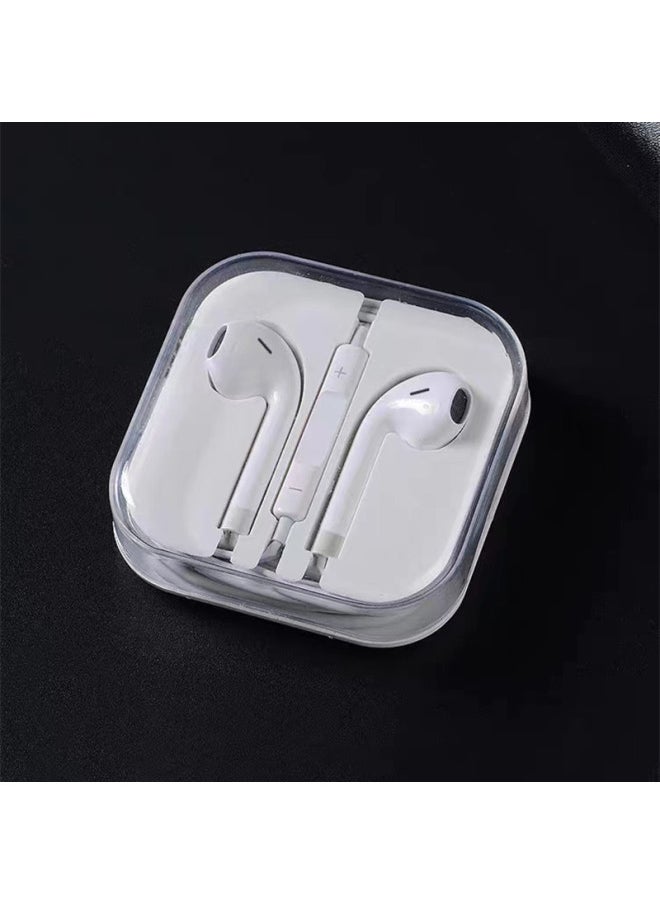 Remote Headset For Iphone For Huawei Type-c Wire Control In-Ear Wired Bluetooth For Apple Android Phone-Color:P41 6U Copper Ring (3.5mm Plug) White