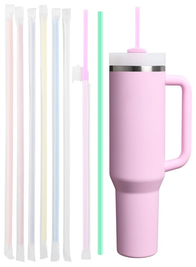 PAKCHOICE 50Pcs Colorful Disposable Straws for 40 OZ Tumbler, 12 inch Extra Long Straws Disposable for Stanley 30 Oz 40 Oz Tumbler, Straw Individually Wrapped for Tumblers, Iced Coffee, Milk, Juice, Party Use - Image 1