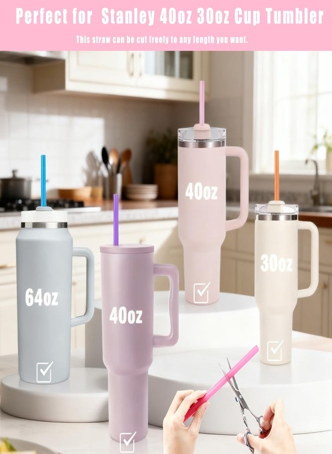 PAKCHOICE 50Pcs Colorful Disposable Straws for 40 OZ Tumbler, 12 inch Extra Long Straws Disposable for Stanley 30 Oz 40 Oz Tumbler, Straw Individually Wrapped for Tumblers, Iced Coffee, Milk, Juice, Party Use - Image 4