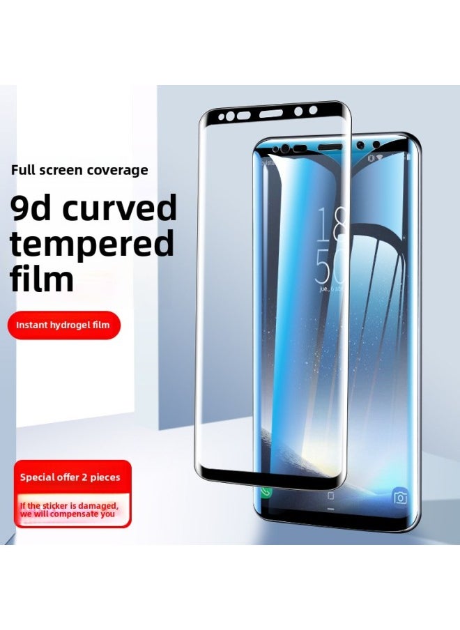 Generic - For Samsung Note8 Tempered Film S8 Plus Mobile Phone Film Note9 Full Screen Cover S9 Curved Screen Glass High-Colour:Samsung S8 [2 Pieces—hd Version Curved Screen Diamond Tempered Film] Comes With Back Film-Size:Samsung Other Models - Image 1