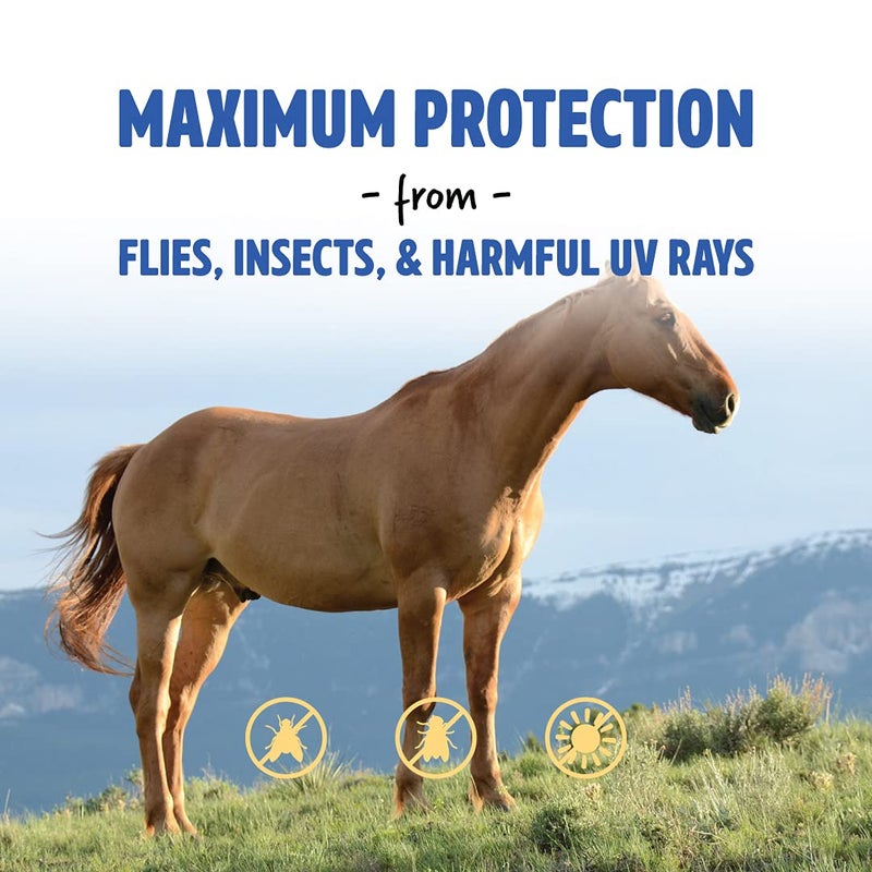 Manna Pro Opti-Force Horse Fly Mask - Insect Shield Repellent UV Protected Clear-View Mesh, Permethrin Treatment, Reflective Night Vis, Lightweight No-Ears Design, Standard Size, Adjustable Straps - Image 2