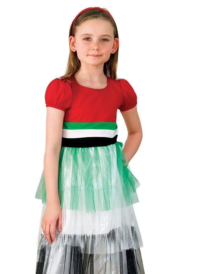 MAD TOYS UAE National Day Tutu Layered Flag Girls Dress Kids Costume Age 3 to 8 Years  - Image 1