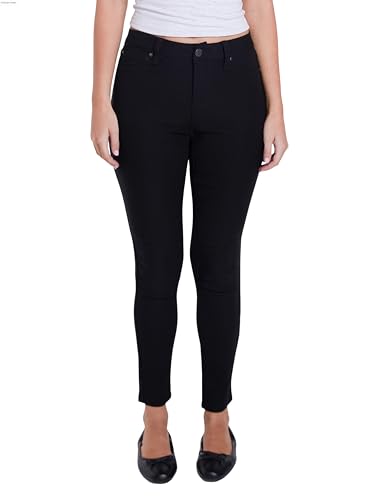 YMI Women's Hyperstretch Mid-Rise Skinny Jeans, Black, M - Image 1