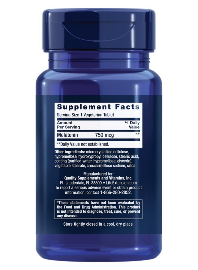 Life Extension Life Extension Melatonin 6 Hour Timed Release, 750 mcg, Extended-Release Formula for Gentle Sleep Support, Healthy circadian Rhythms, Cellular Defense, Gluten-Free, Non-GMO, Vegetarian, 60 Tablets - Image 2