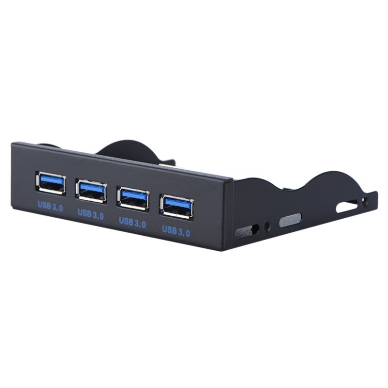 لوحة أمامية لتوسيع محرك الأقراص المرنة 4 منافذ USB 3.0 لتحويل مساحة محرك الأقراص المرنة 3.5 بوصة - لوحة أمامية معدنية تعمل بالتوصيل والتشغيل للشحن السريع ونقل البيانات بسرعة عالية - Image 5
