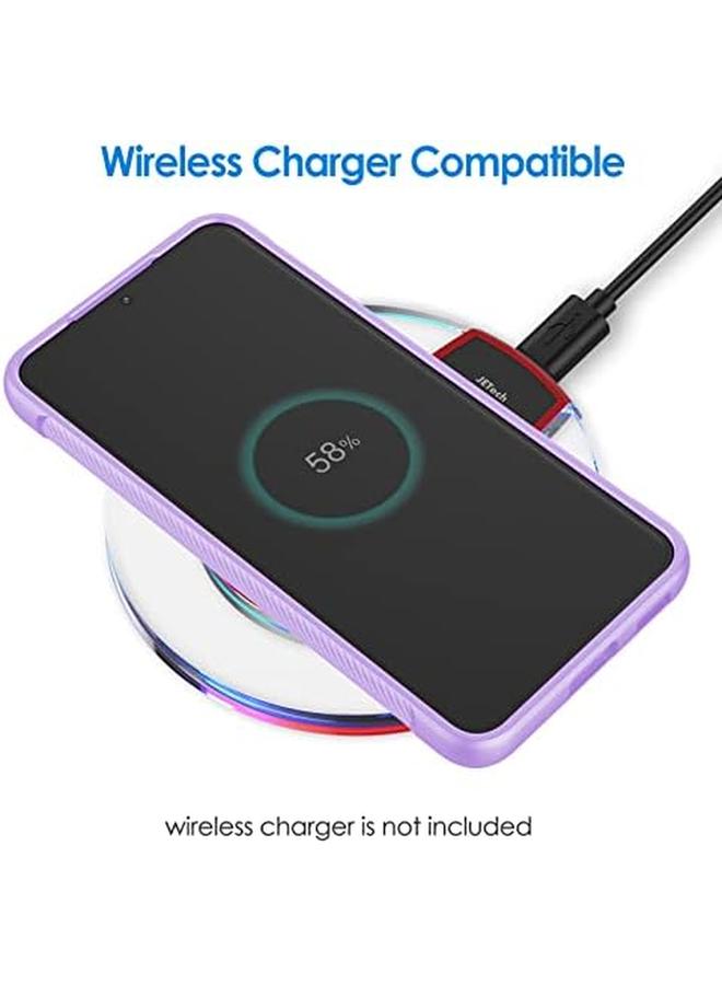 جي تيك جراب رفيع لهاتف Samsung Galaxy S22 5G مقاس 6.1 بوصة مع غطاء هاتف رفيع ممتص للصدمات وتصميم من ألياف الكربون أرجواني فاتح - Image 4