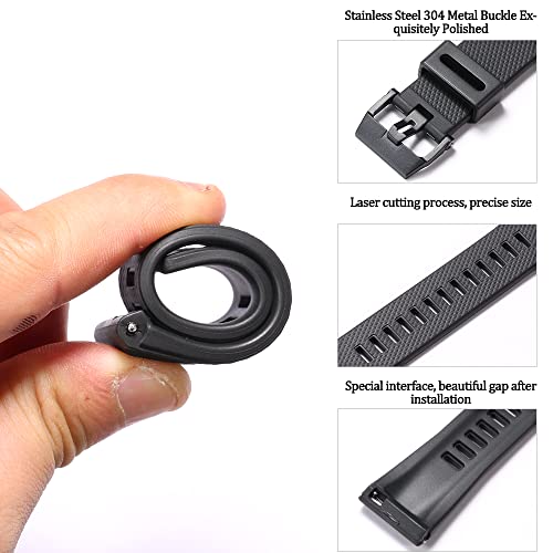 MCXGL Resin Strap Suitable for Caiso G-Shock GA-2000 PRG-600 650 PRW-6600 Mens Rubber Sports Waterproof 24mm Bracelet Watch Band Accessories(A-black) - Image 3