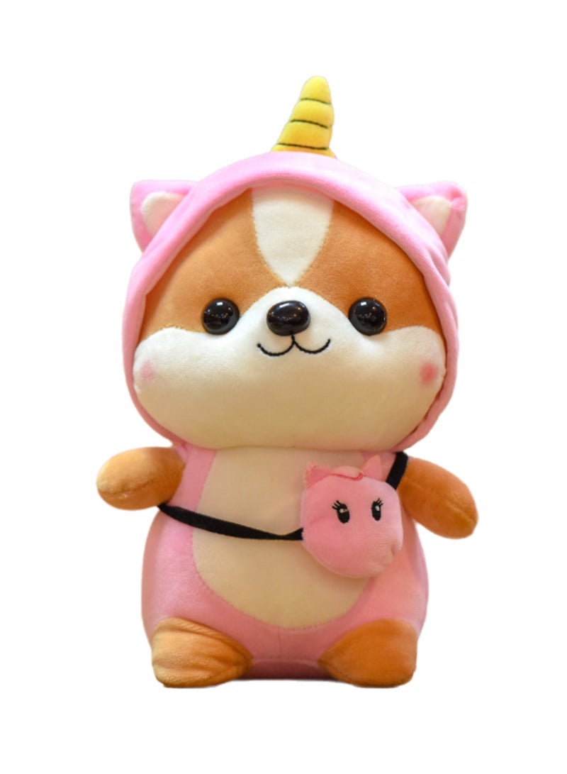 25 CM Cute Cartoon Shiba Inu Plush Toy Soft Stuffed Doll For Girls And Boys All Ages Gift （Unicorn Dress Up Pink） - Image 1