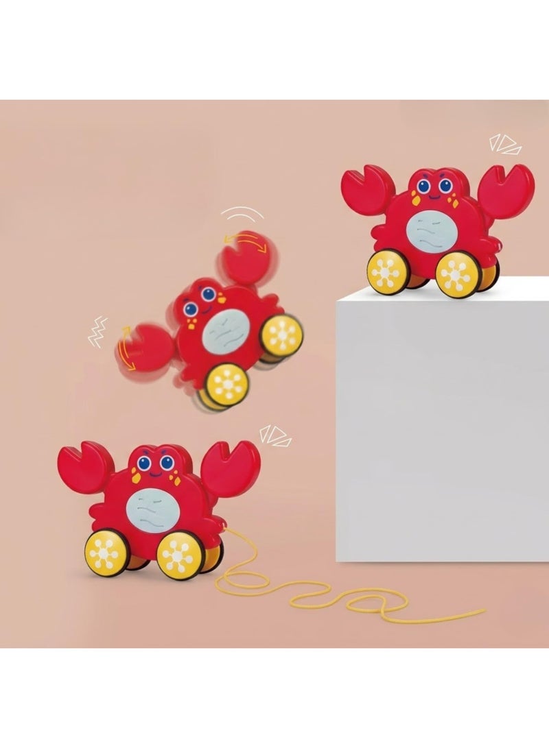 Twisoo Crab Baby Pull Along Toy with LED Lights & Music, Toddler Activity Plaything for 19 Months+ - Image 3