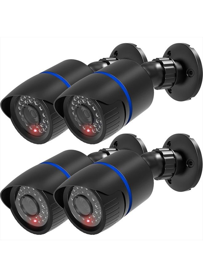 WALI Dummy Fake Simulated Surveillance Security CCTV Dome Camera Indoor Outdoor with One LED Light, Warning Security Alert Sticker Decal (TC-B4), 4 Packs, Black - Image 1