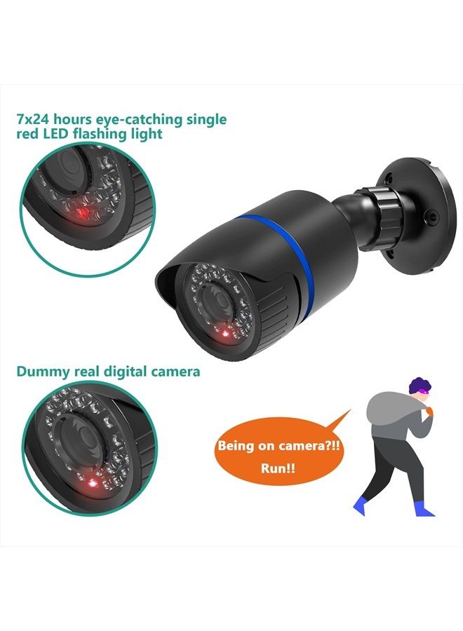 WALI Dummy Fake Simulated Surveillance Security CCTV Dome Camera Indoor Outdoor with One LED Light, Warning Security Alert Sticker Decal (TC-B4), 4 Packs, Black - Image 5
