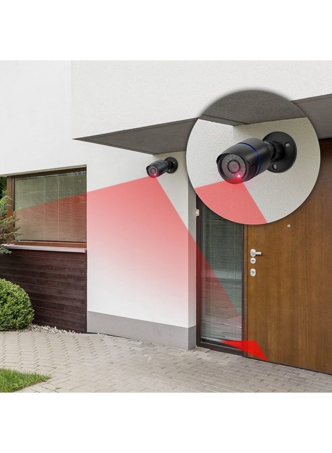 WALI Dummy Fake Simulated Surveillance Security CCTV Dome Camera Indoor Outdoor with One LED Light, Warning Security Alert Sticker Decal (TC-B4), 4 Packs, Black - Image 4