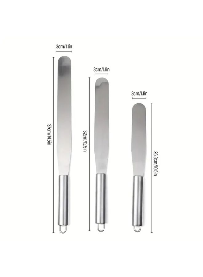 Stainless Steel Cake Smoother Icing Spatula 8 Inch Professional Baking Decorating Tool - Image 3