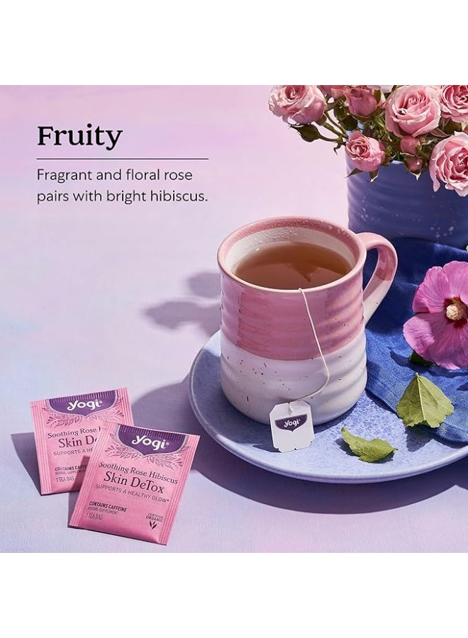 Yogi Soothing Rose Hibiscus Skin Detox, Herbal Supplement - 16 Tea Bags, 32g - Image 4
