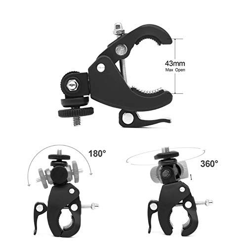 HIFFIN® Camera Super Clamp with 1/4"- 20 Threaded Head Compatible for LCD Monitor,DSLR Cameras,DV,Flash Light,Studio Backdrop,Bike, Microphone Stands, Music Stands,Tripod, Motorcycle,Rod Bar - Image 5