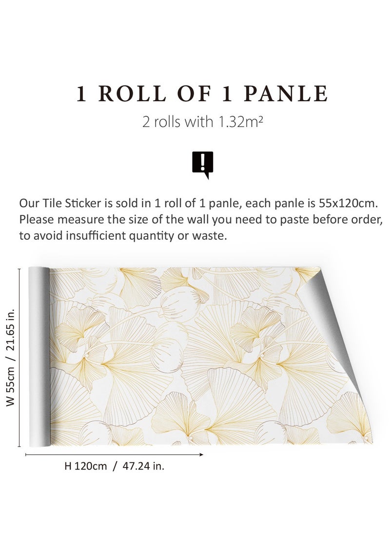 هومستر ورق حائط ذاتي اللصق زهري كبير - ورق جدران قابلة للإزالة بملمس الخيش، تصميم عصري بمزيج ألوان البيج والقهوة لتزيين الغرف والخزانات (٥٥x١٢٠ سم) - Image 4