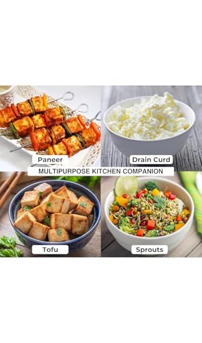 Expresso Paneer Maker Steel - Paneer Maker Mould Press with Round Strainer | Stainless Steel Paneer and Tofu Making Machine | Fresh Paneer/Tofu/Sprout Press Mould for Kitchen Use (350 ML) - Image 4