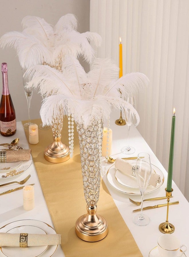 Lovecat Gold Crystal Trumpet Floral Vase Table Centerpieces for Wedding, 20" Metal Crystal Vases, Flower Vases for Party Dinner Event Anniversary Ceremony Birthday Wedding Home Decoration - Image 4