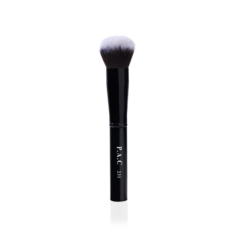 PAC Foundation Blending Brush 231 | Synthetic Bristle Makeup brush | Face Brush for Cream, Liquid And Powder Formulation | Medium Coverage Application | Black - 1 Brush - Image 1