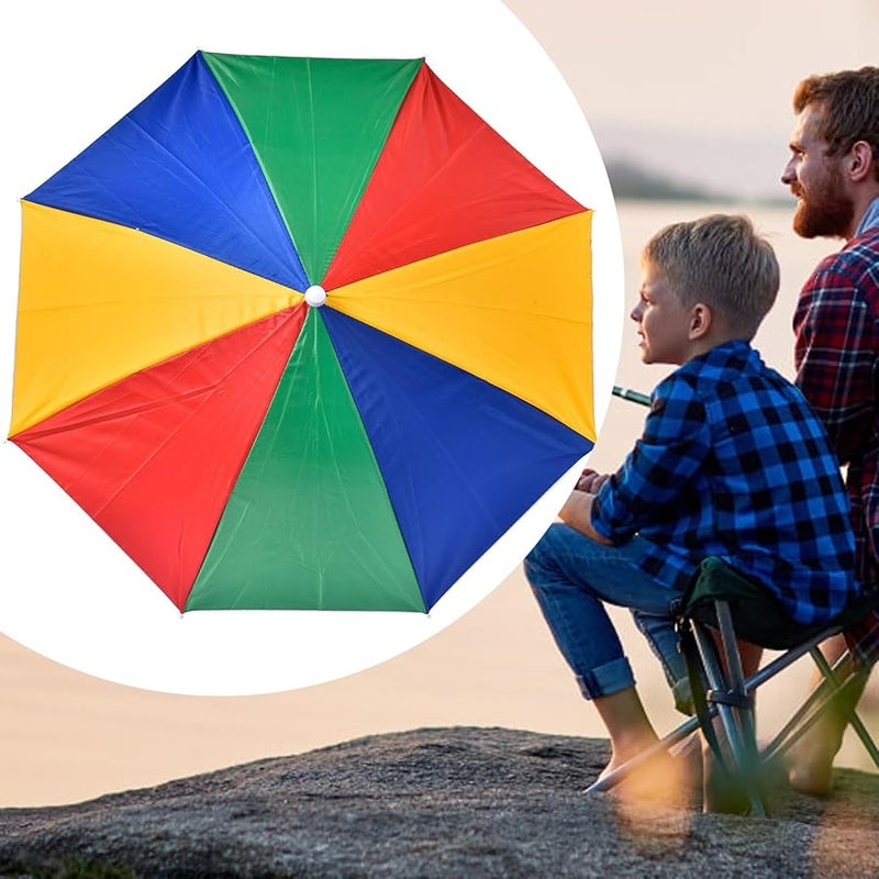 قبعة مظلة بألوان قوس قزح قابلة للطي وقابلة للتعديل مع حماية من الأشعة فوق البنفسجية للأنشطة الخارجية - Image 3
