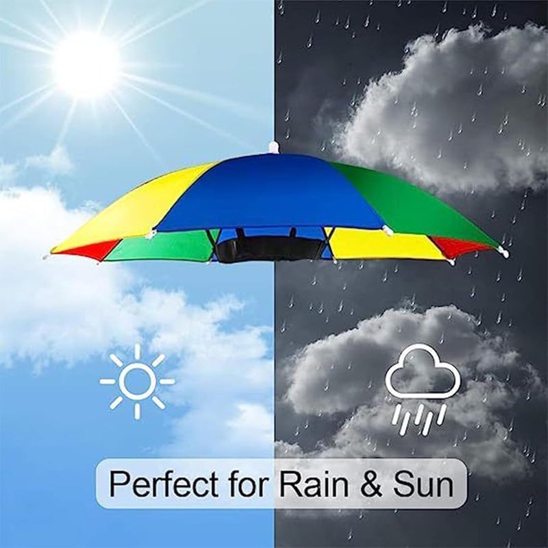 قبعة مظلة بألوان قوس قزح قابلة للطي وقابلة للتعديل مع حماية من الأشعة فوق البنفسجية للأنشطة الخارجية - Image 4
