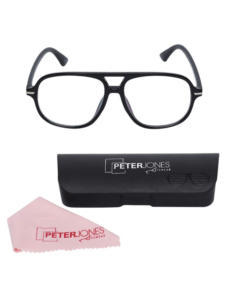 Peter Jones Square Computer Glasses for Men Women with Zero Power Anti Glare Lenses (SIZE MEDIUM) AG228 - Image 3