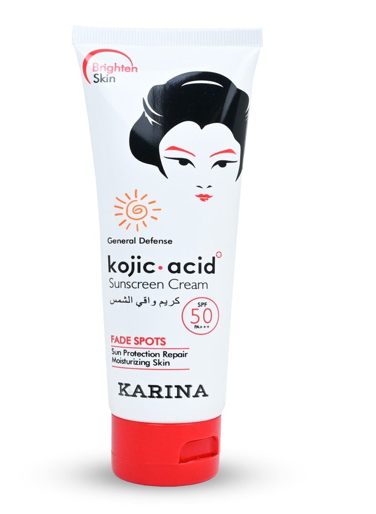 Karina Sunscreen protects against the appearance of pigmentation resulting from prolonged exposure to the sun, discoloration, and the appearance of small red veins on the skin. It also protects the skin from the appearance of acne and any other resulting skin problems.