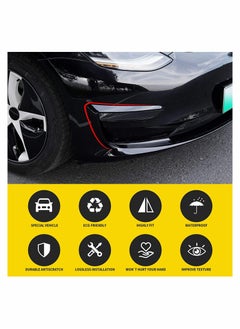 Y&D Front Fog Light Trim Cover, Eyebrow Cover Frame Exterior Decoration for Tesla Model 3 Accessories (Black)  - Image 3