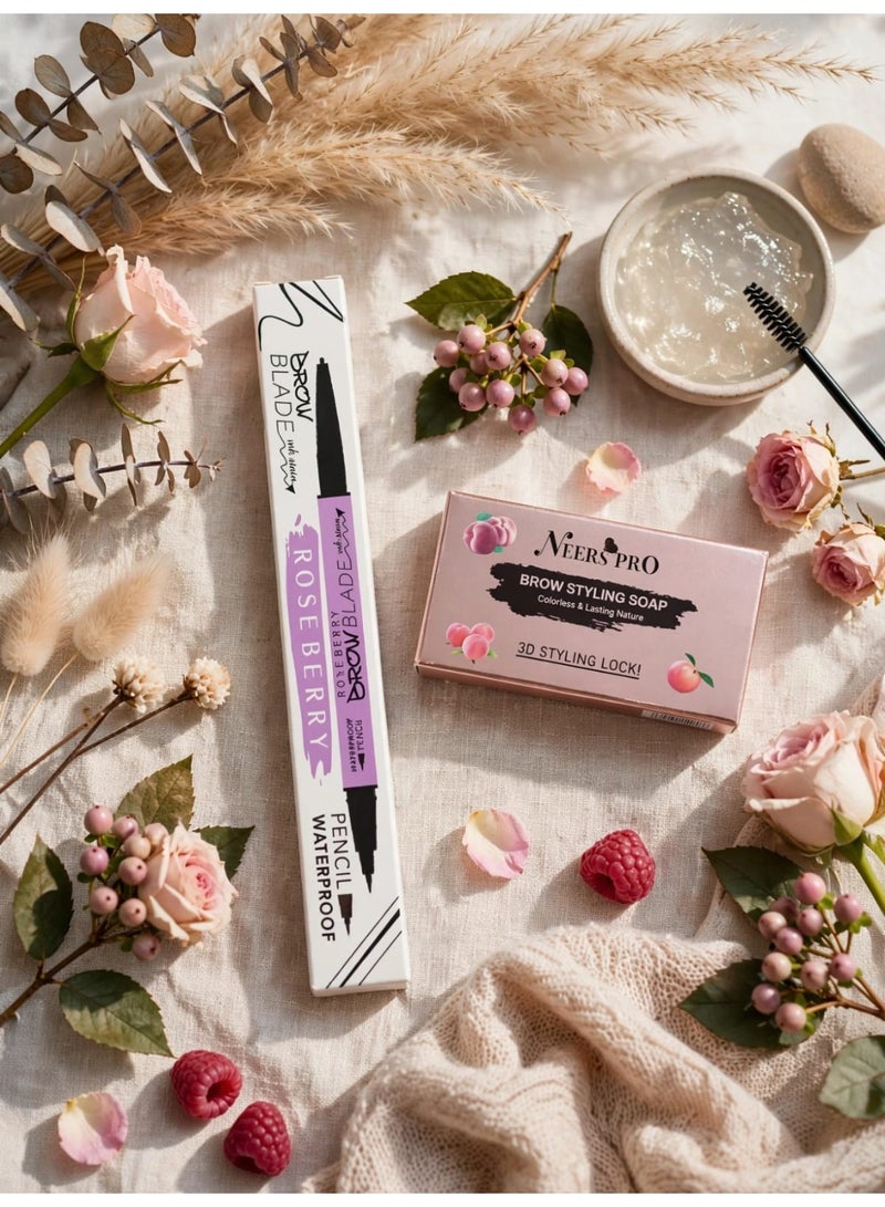 Combo Description - Eyebrow Pencil + Eyebrow Soap. Your eyebrows are the secret to your beauty with the Rose Berry + Neers Pro combo. You'll get a professional eyebrow shape without going to a salon!