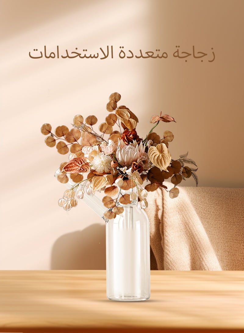 مزهرية زجاجية صغيرة مقاومة للحرارة، ديكور أنيق للطاولات والمنزل