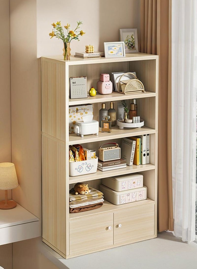 XiuWoo Modern Multi-Tier Bookshelf with Storage Cabinet Vertical 2-Door Bookcase for Living Room & Office - Image 1