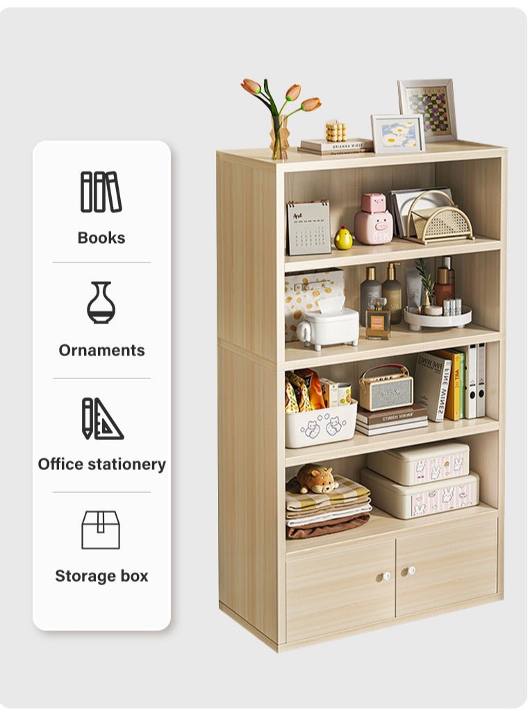 XiuWoo Modern Multi-Tier Bookshelf with Storage Cabinet Vertical 2-Door Bookcase for Living Room & Office - Image 3