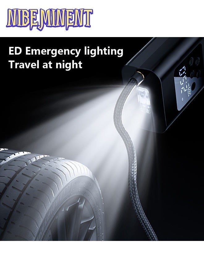 NIBEMINENT Mini Wireless Tire Inflator | Portable Digital Display Air Compressor with Rechargeable Battery And LED Light, Suitable for Cars, Motorcycles, Bicycles, And Balls | Ideal for Outdoor Enthusiasts And Sports Lovers, USB Charging, Durable Design - Image 4