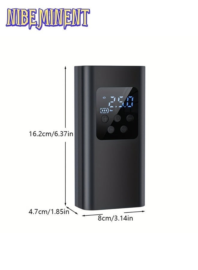 NIBEMINENT Mini Wireless Tire Inflator | Portable Digital Display Air Compressor with Rechargeable Battery And LED Light, Suitable for Cars, Motorcycles, Bicycles, And Balls | Ideal for Outdoor Enthusiasts And Sports Lovers, USB Charging, Durable Design - Image 2