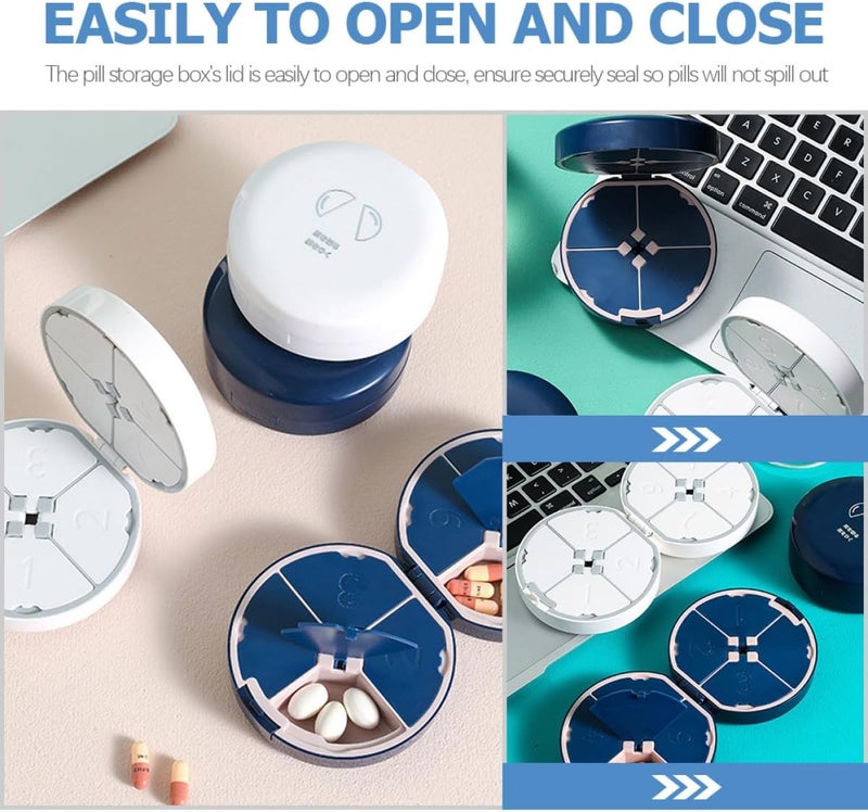 Ipetboom Double Layer Pill Organizer Box with Cutter, Sealed Dustproof Medicine Storage Case, Portable Weekly Travel Organizer for Daily Vitamins and Medication (White) - Image 3