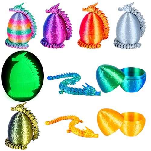 3Dgenius 8Pcs 3D Printed Dragon Eggs Mini Dragon Eggs with 886inch Dragon Inside 3D Printed Toys Dragon Toys for Kid Adults Easter Home Decor 8Pack - Image 1