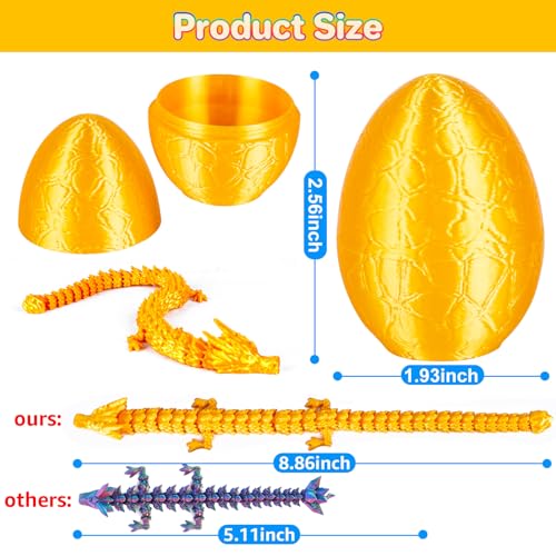 3Dgenius 8Pcs 3D Printed Dragon Eggs Mini Dragon Eggs with 886inch Dragon Inside 3D Printed Toys Dragon Toys for Kid Adults Easter Home Decor 8Pack - Image 5