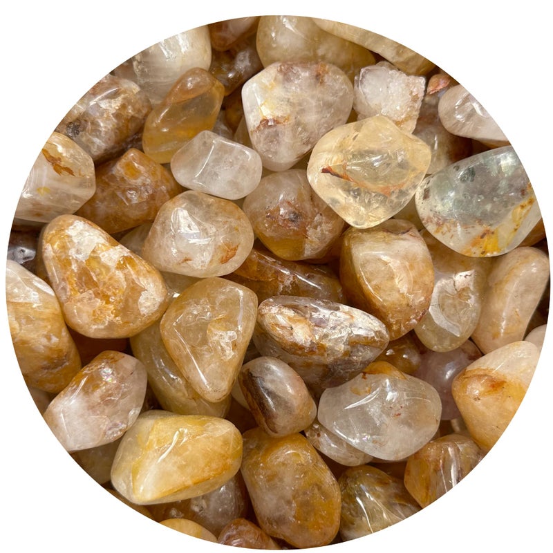 GAF TREASURES 12 LB Golden Healer Quartz Tumbled Stones Polished Natural Golden Healer Quartz Gemstone Golden Healer Quartz Healing Crystals Golden Healer Quartz