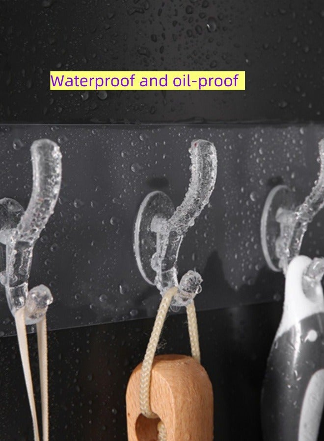 5 Pack Waterproof and Oil Proof Heavy Duty Self Adhesive Sticker Hooks Transparent Wall Hooks 30 Hooks - Image 3