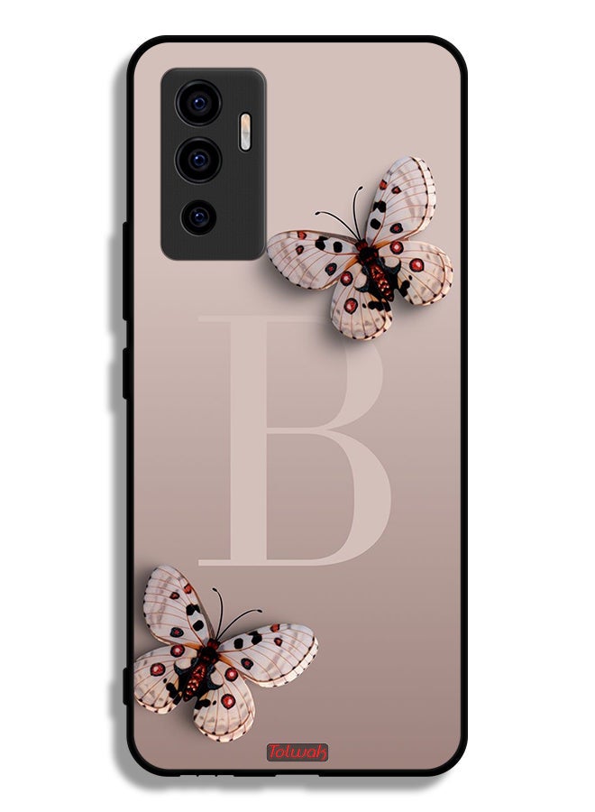 Tolwak غطاء حماية لهاتف Vivo V23e 5G مزين بالفراشات - Image 2