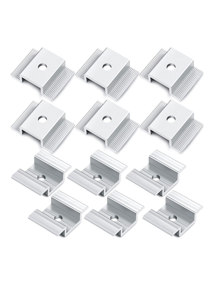 SYOSI Solar Panel Mid Clamps, 1.06 Inch Solar Panel Bracket Aluminium Mounting Accessories, Aluminum Solar Mid Clamp for Solar Panel Mounting Solar Panel Mid Clamp (12 Pack) - Image 1