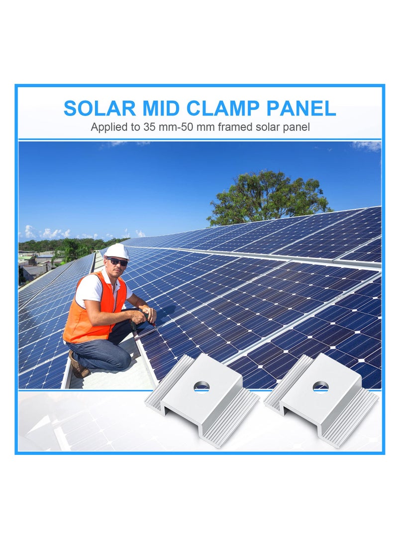 SYOSI Solar Panel Mid Clamps, 1.06 Inch Solar Panel Bracket Aluminium Mounting Accessories, Aluminum Solar Mid Clamp for Solar Panel Mounting Solar Panel Mid Clamp (12 Pack) - Image 2