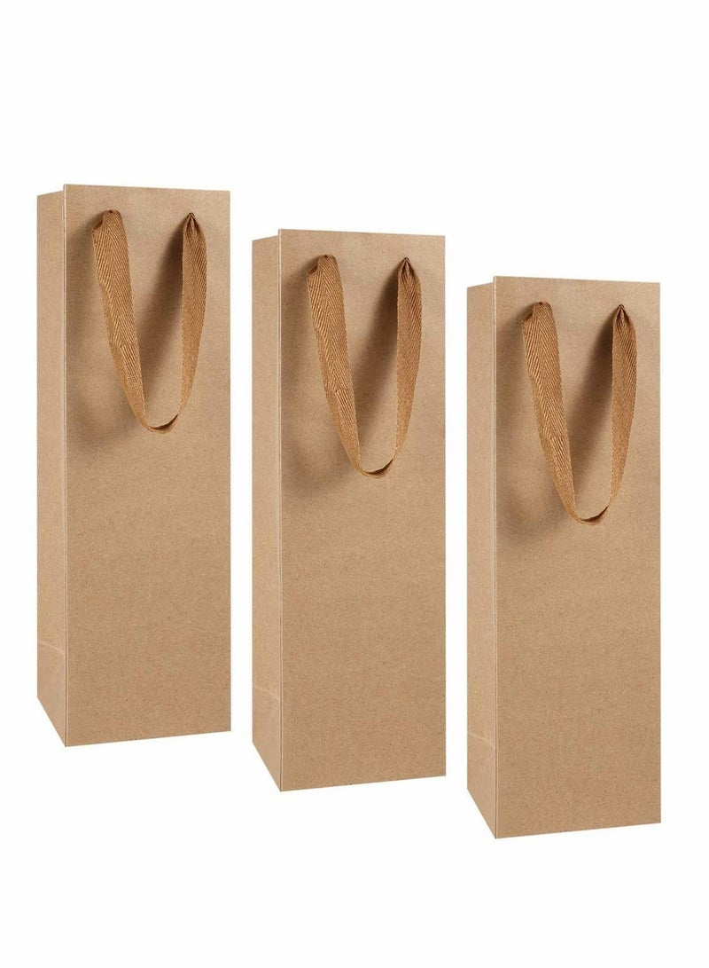 Wine Bag, Brown Kraft Long Kraft Paper Bags Liquor Bags Wine Bag ine Bottle Gift Bags for Wedding, Birthday, Baby Shower - Image 1