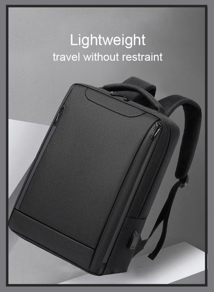 Canway Oxford Backpack Men's 15.6-inch Large Capacity Outdoor Travel Laptop Backpack Leisure Business Commuting Bag Waterproof Laptop Computer Bag for Daily Use Student Travel with USB Charge Port - Image 1