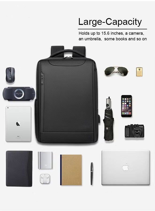 Canway Oxford Backpack Men's 15.6-inch Large Capacity Outdoor Travel Laptop Backpack Leisure Business Commuting Bag Waterproof Laptop Computer Bag for Daily Use Student Travel with USB Charge Port - Image 5