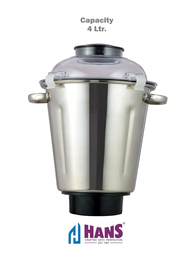 هانس HANS Dominar X Pro 2000 Watts 2.8 HP Commercial Mixer Grinder With 2 Jar Heavy Duty Black Grey - Image 2