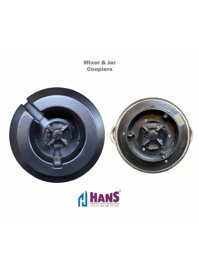 هانس HANS Dominar X Pro 2000 Watts 2.8 HP Commercial Mixer Grinder With 2 Jar Heavy Duty Black Grey - Image 3